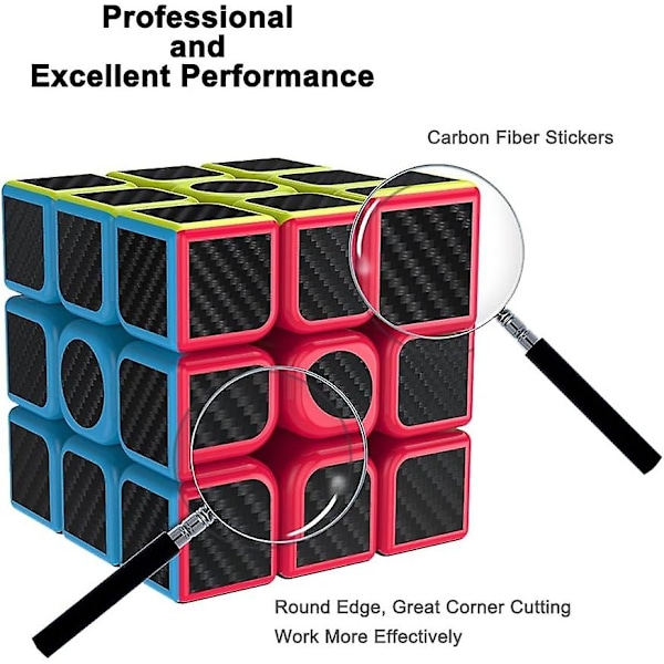 Speed cube, Speed cube for barn, glatt karbonfiber cube, pedagogiske leker 5.5*5.5 cm
