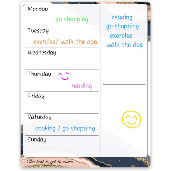 Tørrslettbar kjøleskapsmagnetkalender - Whiteboard magnetisk A A