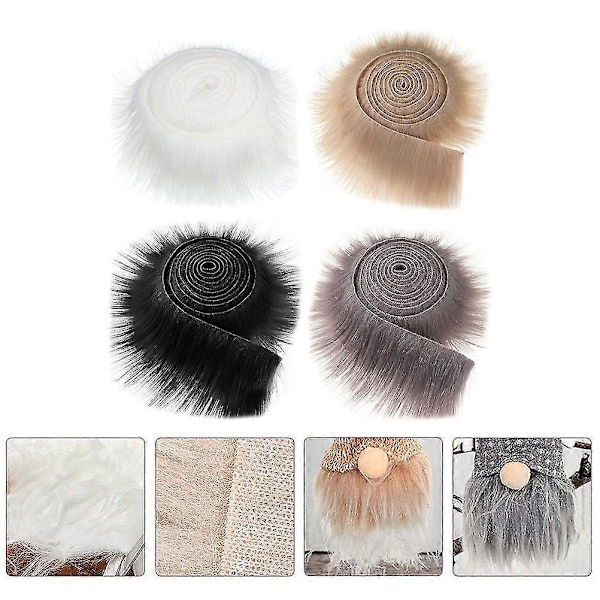 Langhåret og fluffy imiteret pelsstof, forskårne strimler af imiteret pels, fluffy ruller af pels, DIY imiteret pelsstrimler