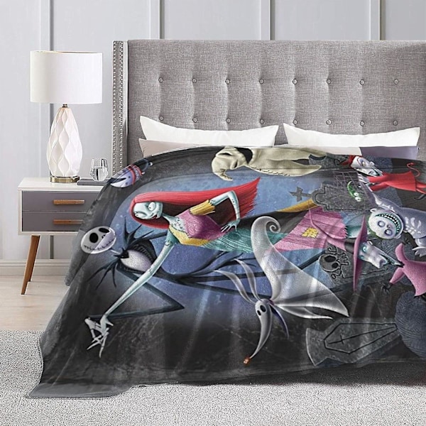 The Nightmare Before Christmas Letvægts Tæppe Super Blødt Letvægts Til Alle Sæsoner Nem Pleje Flere Størrelser Til Voksne Børn Teenagere Fantastisk Gave 50x40in 125x100cm