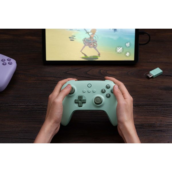 8Bitdo Ultimate C 2.4g trådlös handkontroll för Windows PC, Android, Steam Deck & Raspberry Pi (Field Green)