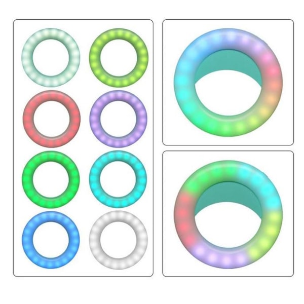 RGB-puhelinrengasvalo, RealPlus-kiinnitettävä rengasvalo, jossa 3 viileän valkoisen tasoa ja