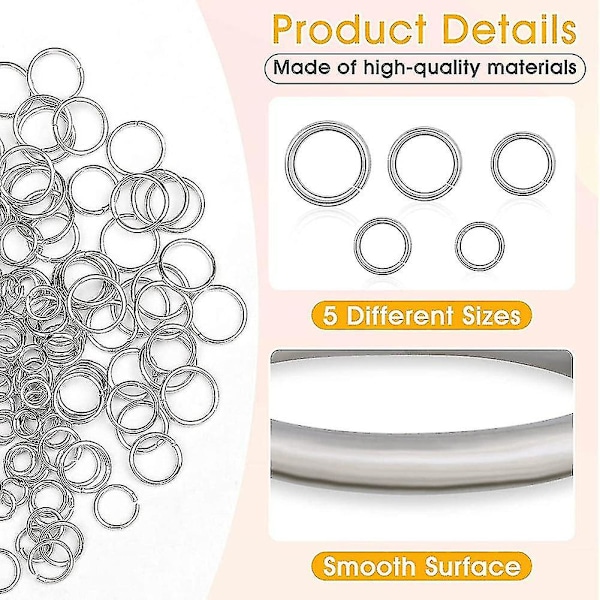 Smyckestillverkning Hoppringar, 4600 st Hoppringar med Hoppringar Öppna/Stänga Smyckestillverkningsverktyg