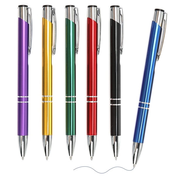 Fargede kulepenner for journalføring, kontor, retractable penner