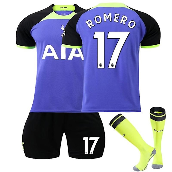 22-23 Tottenham Bortetrøye #7 #9 Skjorte Voksen Barn Fotballuniform Nr.17 Romero No.17 Romero 16