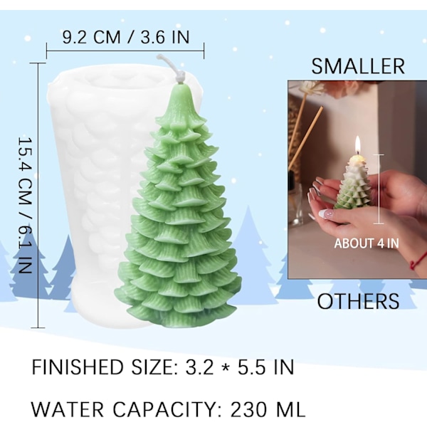 3D Stor Julgranformad Ljusform för Ljustillverkning i Resin