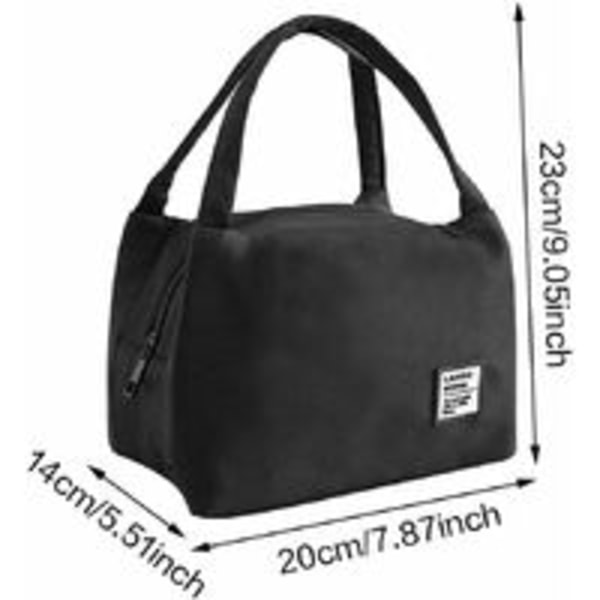 Isolerad Lunchväska, Bärbar Isolerad Lunchväska Lunchväska Picknick Matväska Isolerad Vattentät Canvas Tote för Kvinnor Män Picknick Skola