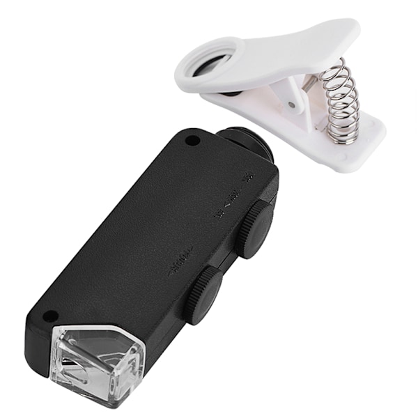 60X-100X Optisk Zoom LED Mikroskop Lins med Klämma för Mobiltelefoner