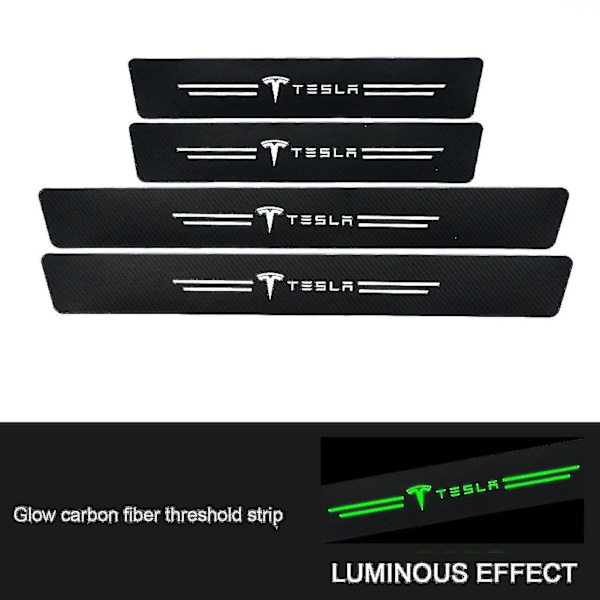 Auto dörrtröskelskydd anti-scratch dörrtröskelskydd för fordonstillbehör_llk13 Tesla 4pcs