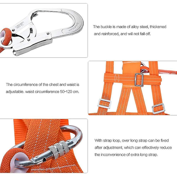 Säkerhetssele kit, fallskyddssele för arbete på höjd, fallskyddssele (3 m stort spänne)