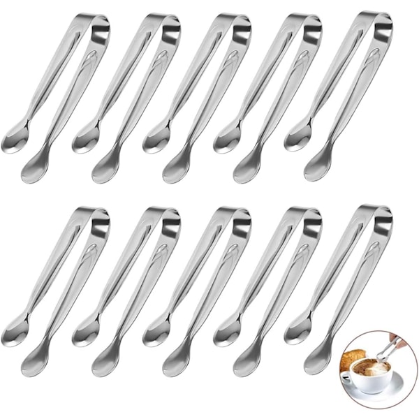 10 stk sett rustfritt stål sukker tang ispinne godteri godteri salat spaghetti serveringstenger bryllupsfest