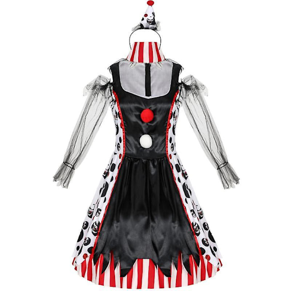 Kvinnelig Ond Klovn Joker Kostyme Cosplay Halloween Karneval Purim Morsom Fest Antrekk Voksen Kvinne Uniform XL