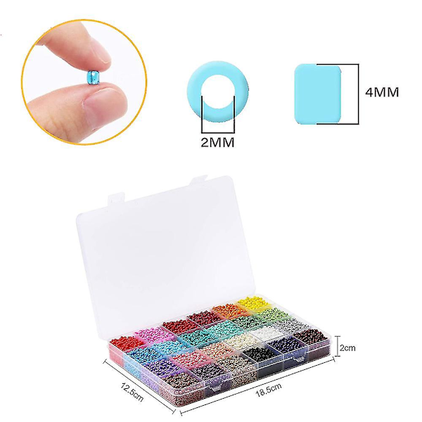 Små glaspärlor för smyckestillverkning - 4 mm