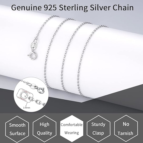 Kedja Halsband Kedja för Kvinnor 1.1mm Kabelkedja Halsband Uppgraderad Fjäderringsspänne - Tunn och Stabil - 16 tum