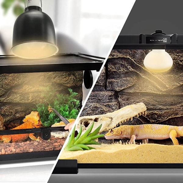 UVA+UVB Reptil Lampe Pære Skilpadde Soling UV Lamper Varmelampe Amfibier Øgler Temperaturkontroller - 60W