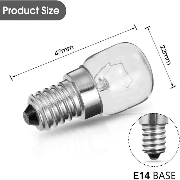 Ovnslampe 25W 300 grader, E14 fatning, 2700K varm hvid, dæmpbar