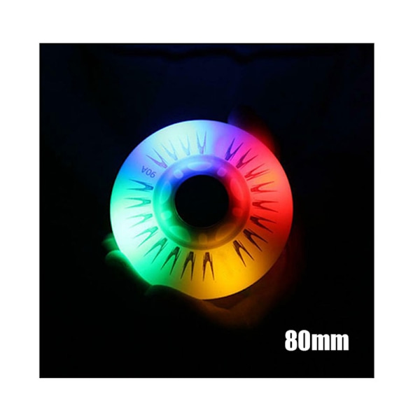 4 st Blinkande Inlineshjul 90A LED-belysning Skridskohjul 80 76 72 68 80mm Multicolor