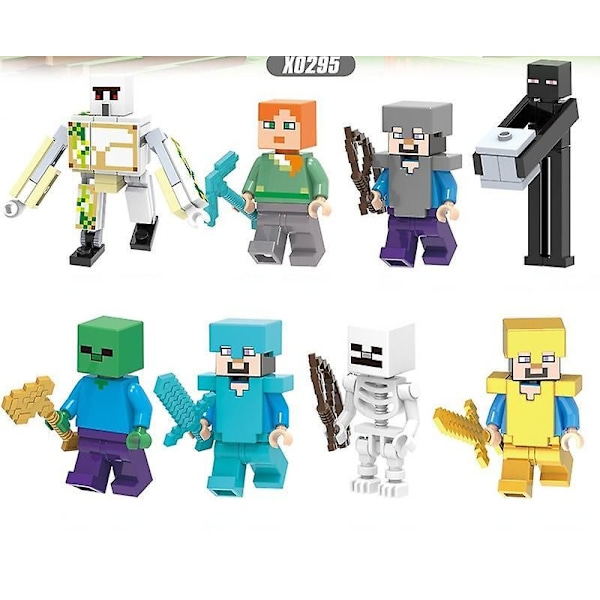 8 st Minecraft-block Minifigur Värld Järngolem