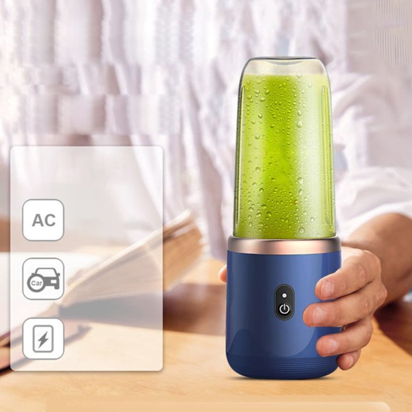 Kannettava tehosekoitin, Mini-matkasekoitin Smoothies & Shakes Maker, USB-ladattava 6 terän terällä ja mehukupilla