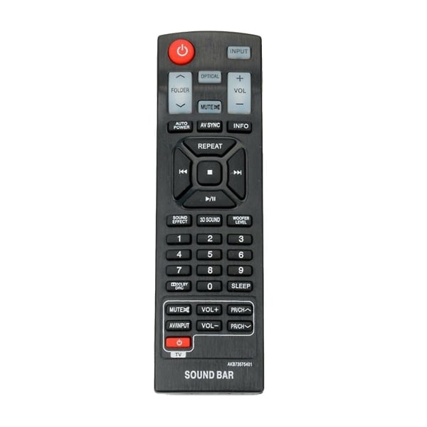 Kaukosäädin Lg Soundbar AKB73575421 -soundbarille, korvaava ohjain, musta