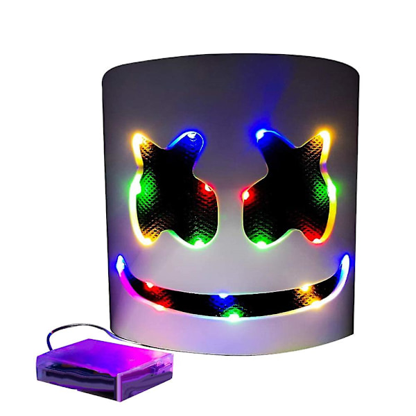 /#/Marshmello LED-maske DJ Cosplay Hjelm Marshmello Kostymemaske Lig/#/