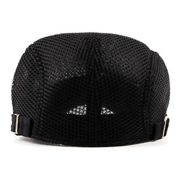 Ivy Gatsby Keps för Män Newsboy Hatt Mesh Cabbie Golf Körning Utomhus Platt Basker (Svart)
