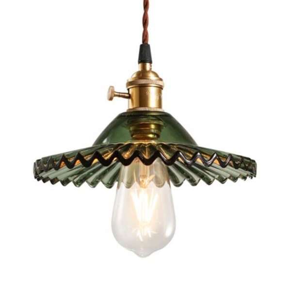 E27 Industriell Vintage Taklampa Retro Glas Taklampa Lampskärm (Grön) green