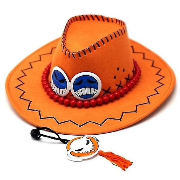Portgas D Ace Oranssi Hattu One Piece Cosplay Cowboy Hattu
