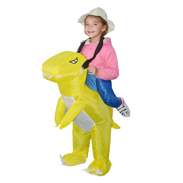 Halloween Dinosaur Partykostyme, Morsom Oppblåsbar Dukke, Juleforestilling, Festival Antrekk, Cosplay Gul yellow Children (90-130CM)