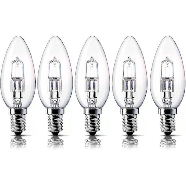 E14 28w Halogen Light Sources, Small Edison Screw Lamp (seen) 2700k Warm White Dimmable 5-pack