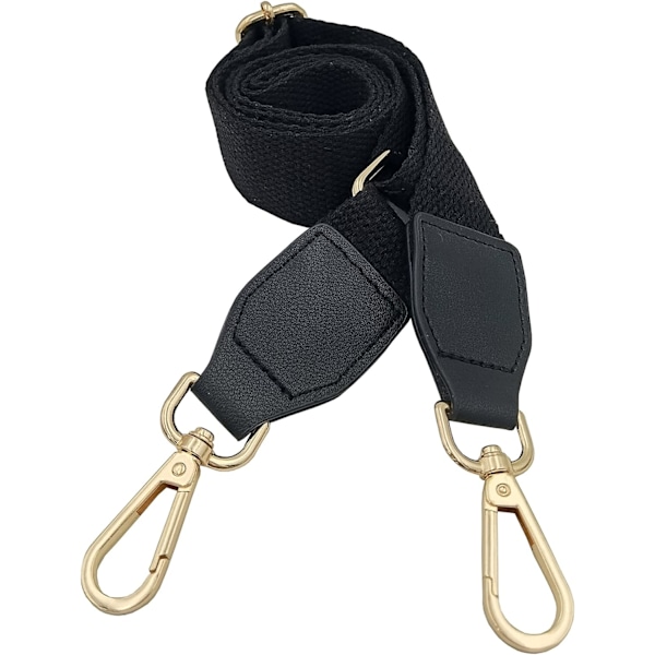 Justerbar Udskiftnings 3.8cm Bred Skulderrem til Håndtaske Kæderemme til Dame Tasker DIY Tilbehør (Sort) {DH}