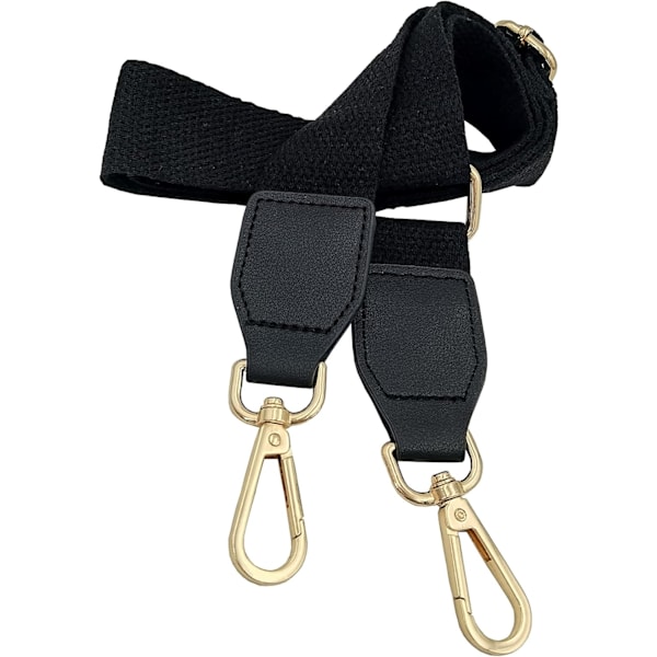 Justerbar Udskiftnings 3.8cm Bred Skulderrem til Håndtaske Kæderemme til Dame Tasker DIY Tilbehør (Sort) {DH}