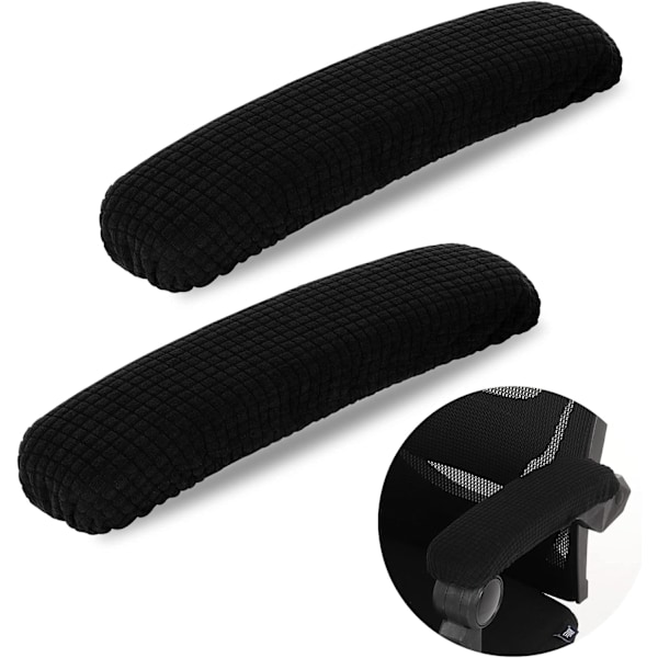 Par Armlenetrekk for Kontorstol/Kontorstol Armlenetrekk Albuepute Gamingstol Armlene Svart