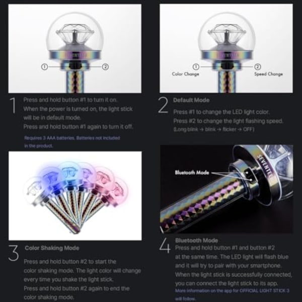 (95×92×246)SAYZER Seventeen Lightstick Virallinen Versio 3 Kpop Fanituote