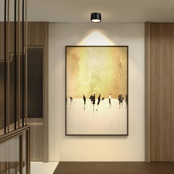 LED loftspot Black Varm Hvid 3000K 12W Sæt med 2 Loftlampe Stue Spisestue Køkken Gang Soveværelse Ø120MM