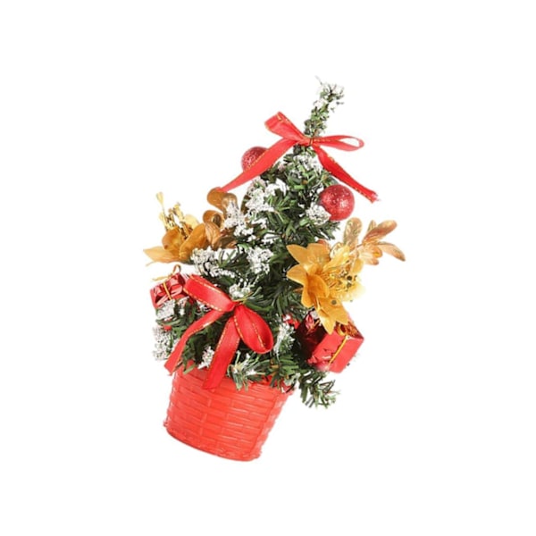 1/2 yndig juletræ med kugle hjem indretning Rød 20cm Red 20cm 1 Set