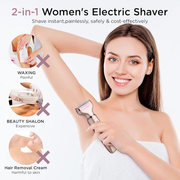Sähköinen parranajokone naisille 2-in-1 Lady Razor Kannettava Ladattava KLB