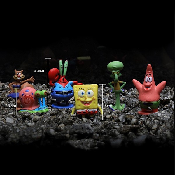 Svampbob Fyrkant Barn Presenter Set Actionfigurer Tecknade Mini Dockor {DH}