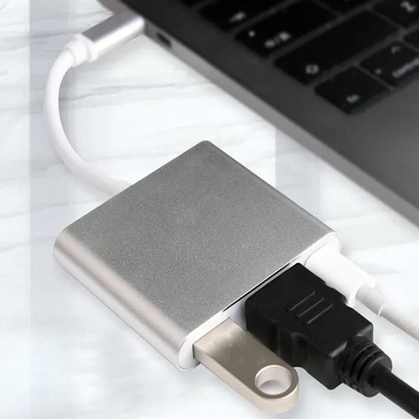 USB-C HUB Adapter Typ-C till USB HDMI-kompatibel 4K Adapter Conne
