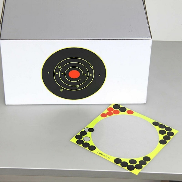 50x Skjutmål Fluorescerande Gula Reaktiva Stänk Självhäftande Pappersmål 203x203mm
