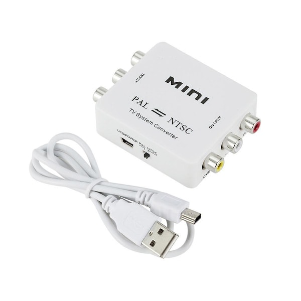 Mini Pal Ntsc Tvåvägs TV-systemkonverterare Växlare Pal till Ntsc Ntsc till Pal Dubbelriktad TV-komposit