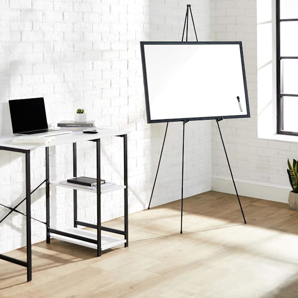 Staffeli Stativ, Øjeblikkelig Gulvplakat, Letvægts, Foldbar, Bærbar, med Tripod Base, Sort Stål (5 lbs Vægtkapacitet)
