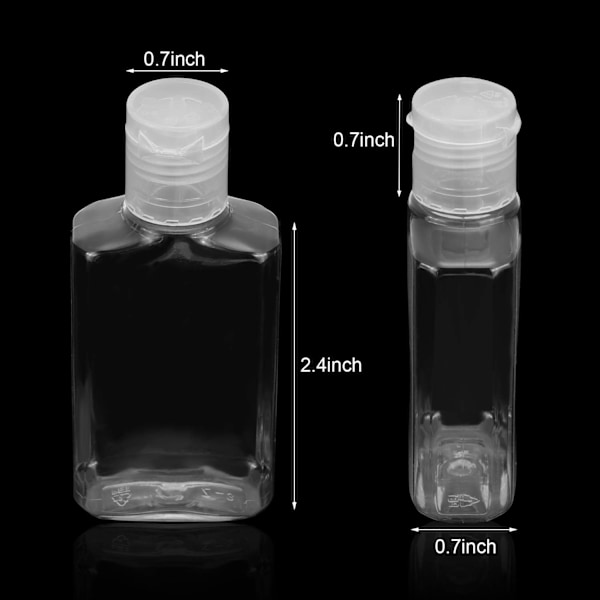 50 stk. gennemsigtige tomme rejseflasker 30 ml/ 1oz Flip-Lock tom beholder bærbar genopfyldelig Flip-Top flasker til udendørs rejser