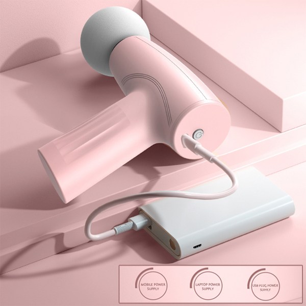 Mini Kannettava Fascia Lihashierontalaite USB-lataus Lihasten rentoutukseen kivunlievitykseen White