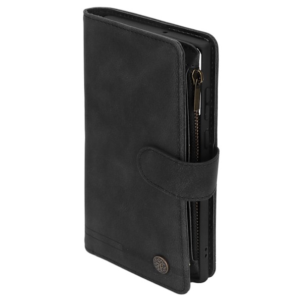 PU Læder Wallet Etui med Lynlås til Samsung Galaxy S22 Ultra