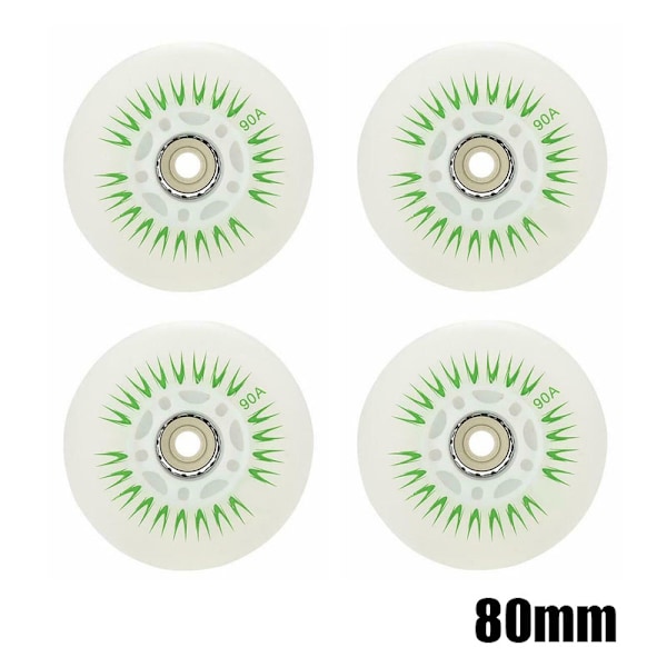 4 kpl Flash Inline -rullaluistelupyörät 90A LED-valaistus Rullaluistelupyörät 80 76 72 68 Monivärinen 72mm Multicolor