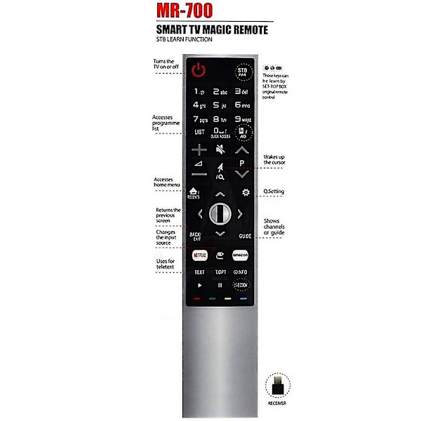 AN-MR700 Fjernkontroll for LG Smart TV AKB75455601 AKB75455602 Oled65g6p-u Fjernkontrollutskifting