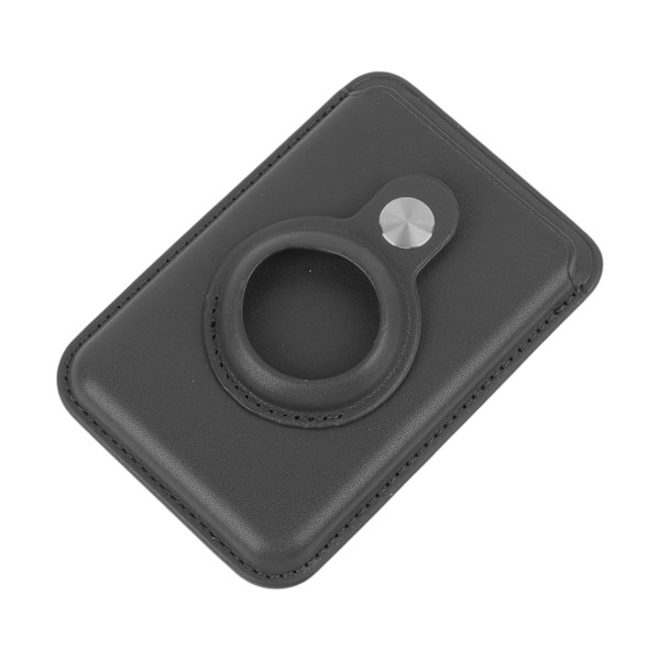 Magnetisk kortholder til Magsafe Tracker Case til IOS Locator 2 i 1 Læderbeskyttelsesetui til Iphone Sort