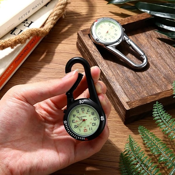 2 stk. Clip-on quartz ur lommeur rygsæk fob bælteur lyser i mørke【DH】