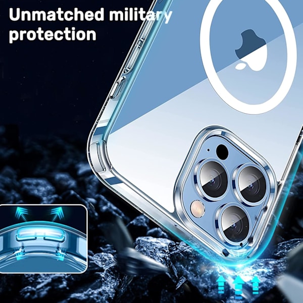 Stark Magnetisk Skal för iPhone 14 Plus Transparent [Kristallklar Inte【DH】